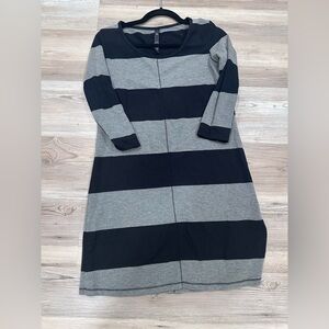 Jessica Simpson Black and Gray Striped Dress